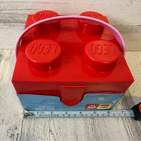 Lego X Target Red Brick Storage Box with Pink Handle Brand New Exclusive NEW - Picture 6 of 6